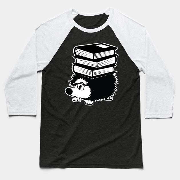 reading hedgehog nerd Baseball T-Shirt by Chaoscreator